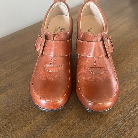 Sanita Professional Nicky Suze Brown Leather Clogs with Buckle- Size EU 38 US 7 - Picture 2 of 11